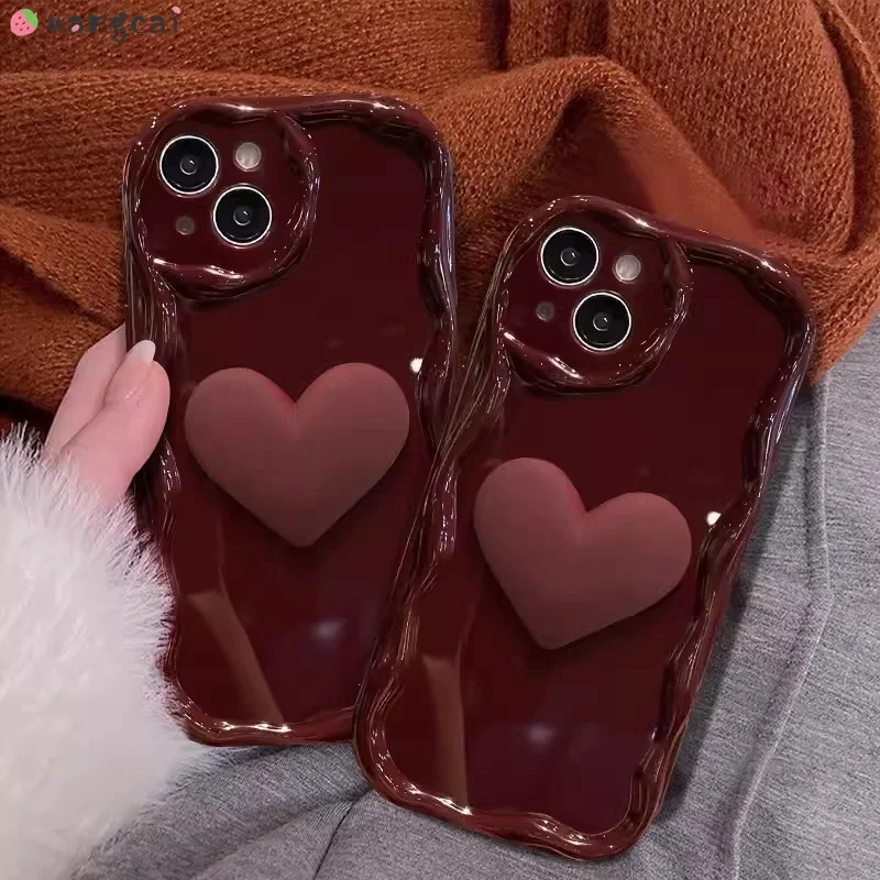 For Vivo V29 V27 V25 V23 V20 Pro V21 4G 5G V27e V23e V21s V17 Neo Phone Case Stereo Love Heart  Autumn Winter Cute Cases