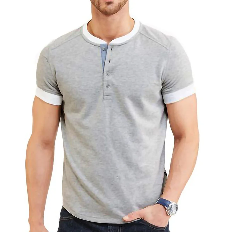 

Summer Patchwork Color Mens T-shirts Casual Short Sleeve O-neck Tops Tees US Size S-XXL Leisure Streetwear T Shirt For