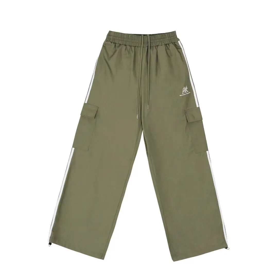 Pantaloni cargo a righe laterali stile vecchia era pantaloni casual a tre barre a gamba dritta da donna pantaloni larghi da strada