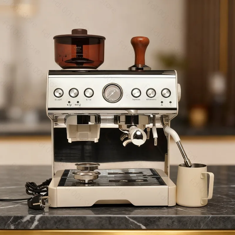 Variable Pressure Semi‑Automatic Coffee Machine Built‑in Grinder Freshly Ground Espresso Americano For Home Commercial Use