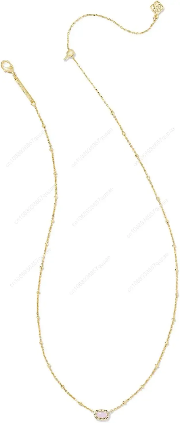 Ожерелье с подвеской из натурального камня и кристаллов, женское модное ожерелье с камнем, гальваника, сохранения цвета, цепочка на ключицу