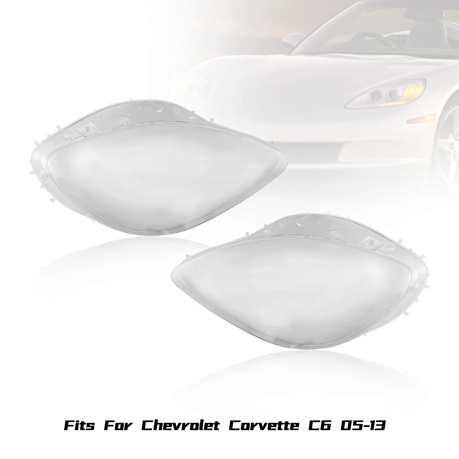 

Front Headlight Lens Cover With Sealing Strip Fit For Corvette C6 2005-2013 Clear Headlamp Shell Replacement Auto Exterior Parts