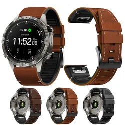 Quick Release 22/26mm Leather+Silicone Strap For Garmin Marq Epix Gen 2 Forerunner 955 945 935 s60 s62 Fenix 7 7X Band Bracelet