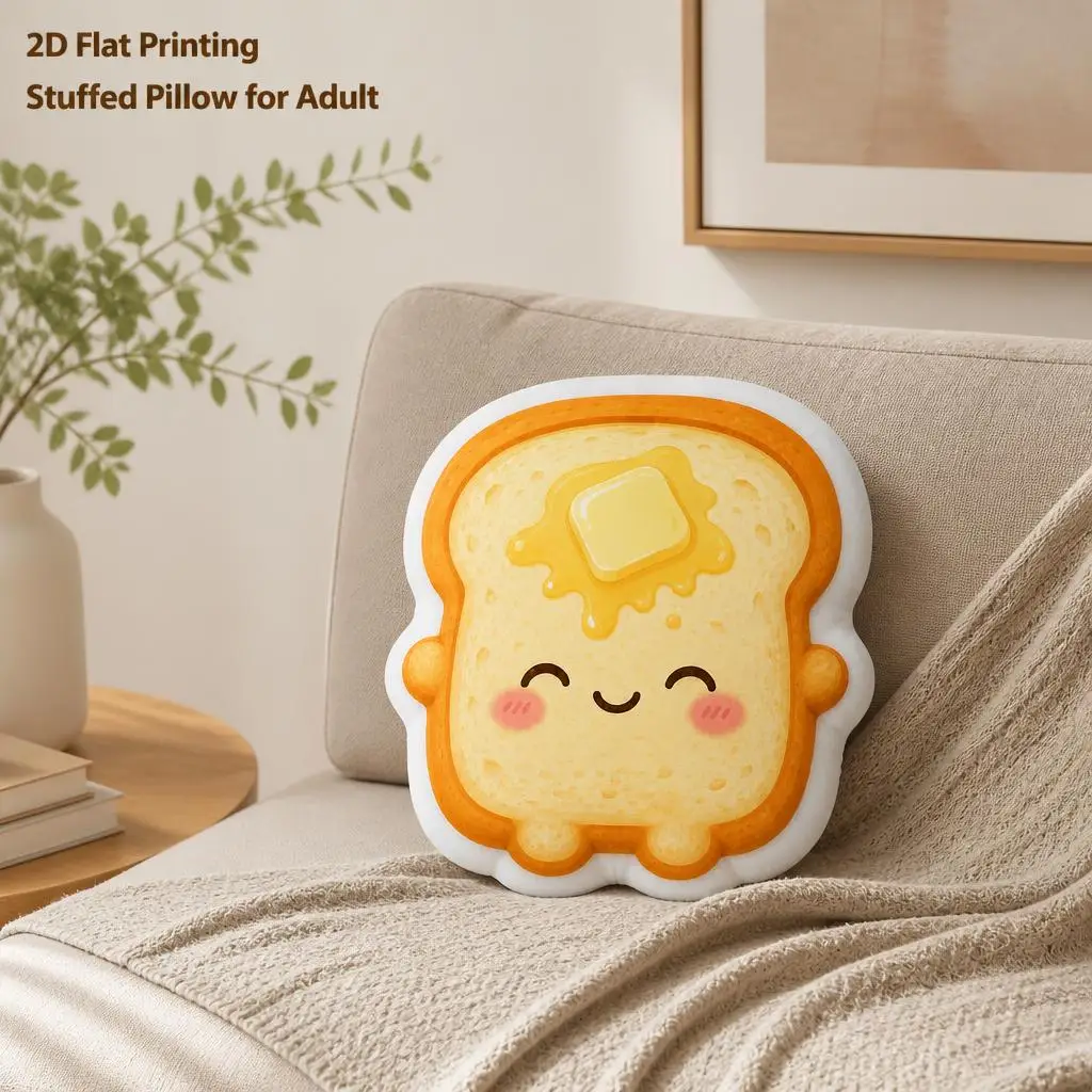 Butter Toast Buddy Plush Pillow Cushion Irregular Stuffed Throw Pillow Home Decor Gift Sofa Bed Home