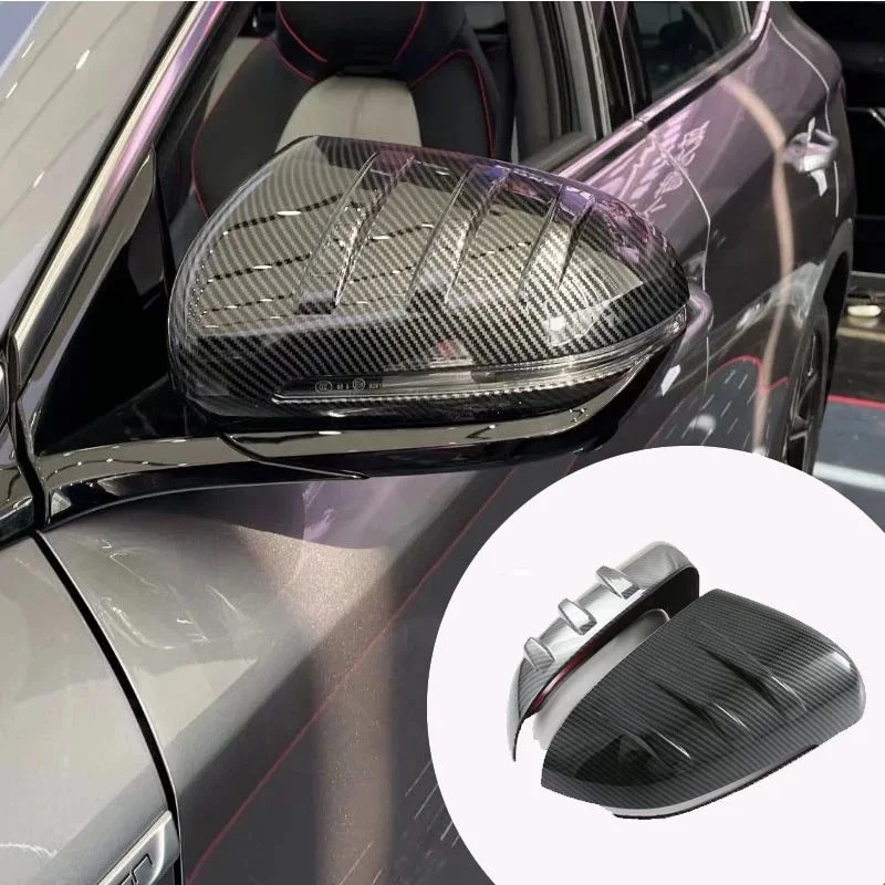 

For BYD Atto 3 Ev 2022-2023 Auto Car Rear View Side Mirror Cover Trim Bright Black Carbon Fiber Style BYD Act 3
