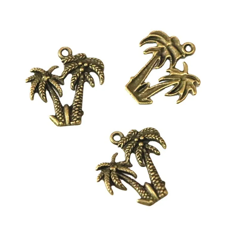 

80Pcs 20*20MM Antique Bronze Plated Coconut Tree Charms Jewelry Findings DIY Handmade Craft Accessories