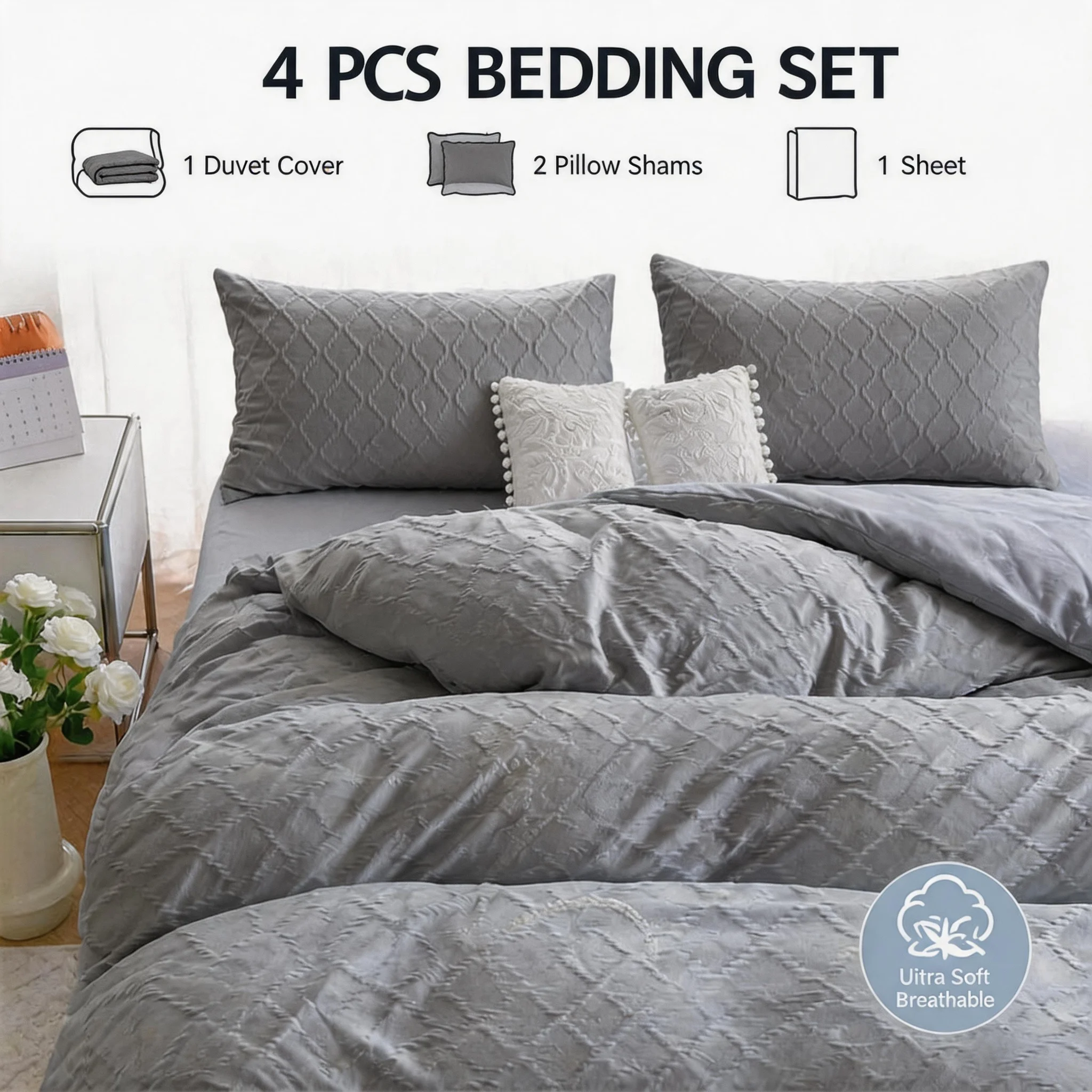 double-sided-bedding-set-waffle-textured-diamond-print-4-piece-full-queen-size