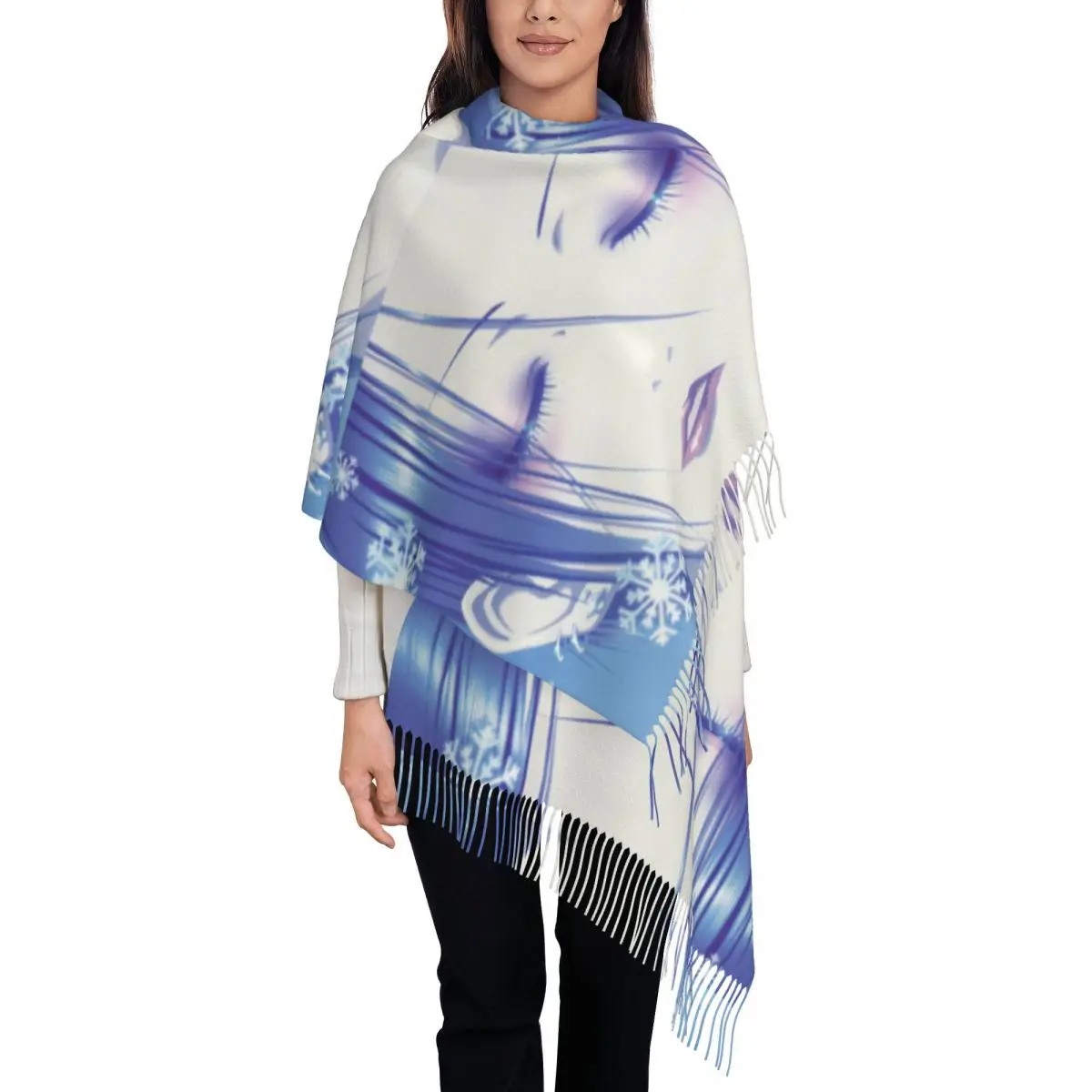 وشاح نسائي شرابة نانا أوساكي كاواي كبير فائق النعومة شال لف أنيمي آي يازاوا ملابس يومية أوشحة الباشمينا