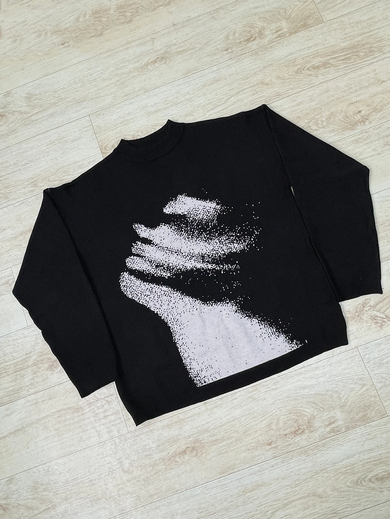 Y2k Gebreide Trui Acryl Mannen Kleding Mode Hip Hop Grunge Goth Punk Casual Harajuku Grafische Print Lange mouwen Trui