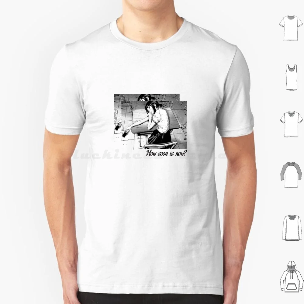 ¿Cuánto tiempo tardará? Camiseta de talla grande 100% algodón The Girl On The Shore Inio Asano Punpun Oyasumi Punpun Buenas noches Punpun Manga
