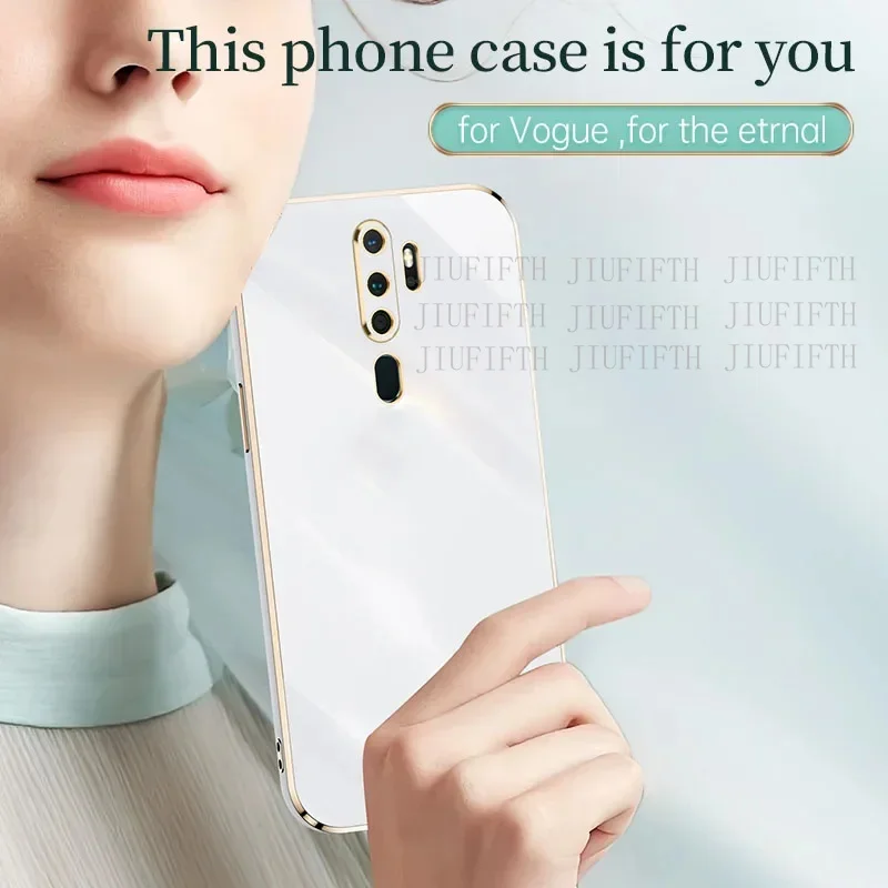 Luxury Square Plating Phone Case For Oppo A9 A5 2020 Orrs Appo Oppa A11x shockproof soft TPU Silicone Back Cover Fundas Coque image 3