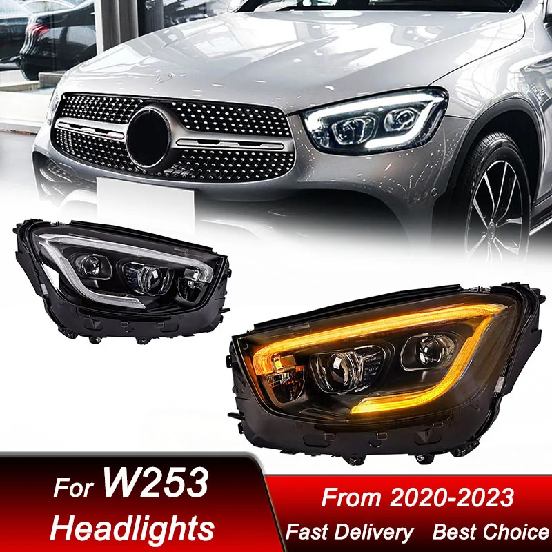 Car Headlights For Mercedes-Benz GLC W253 2020-2023 to high style LED Auto Headlamp Assembly Projector Lens Accessories Kit