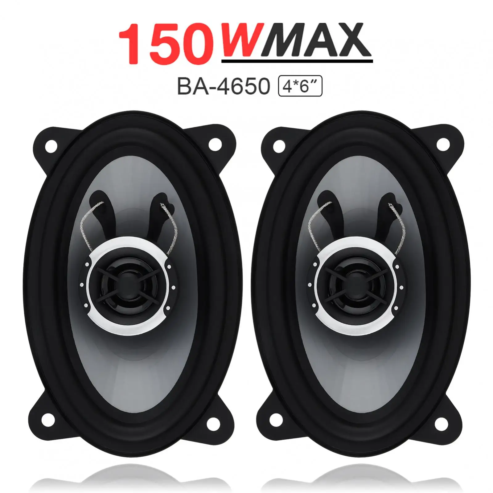 2pcs 4 x 6 Inch 150W Audio Full Range Frequency Coaxial Speaker, 2 Way Auto Music Stereo Hifi Speakerser