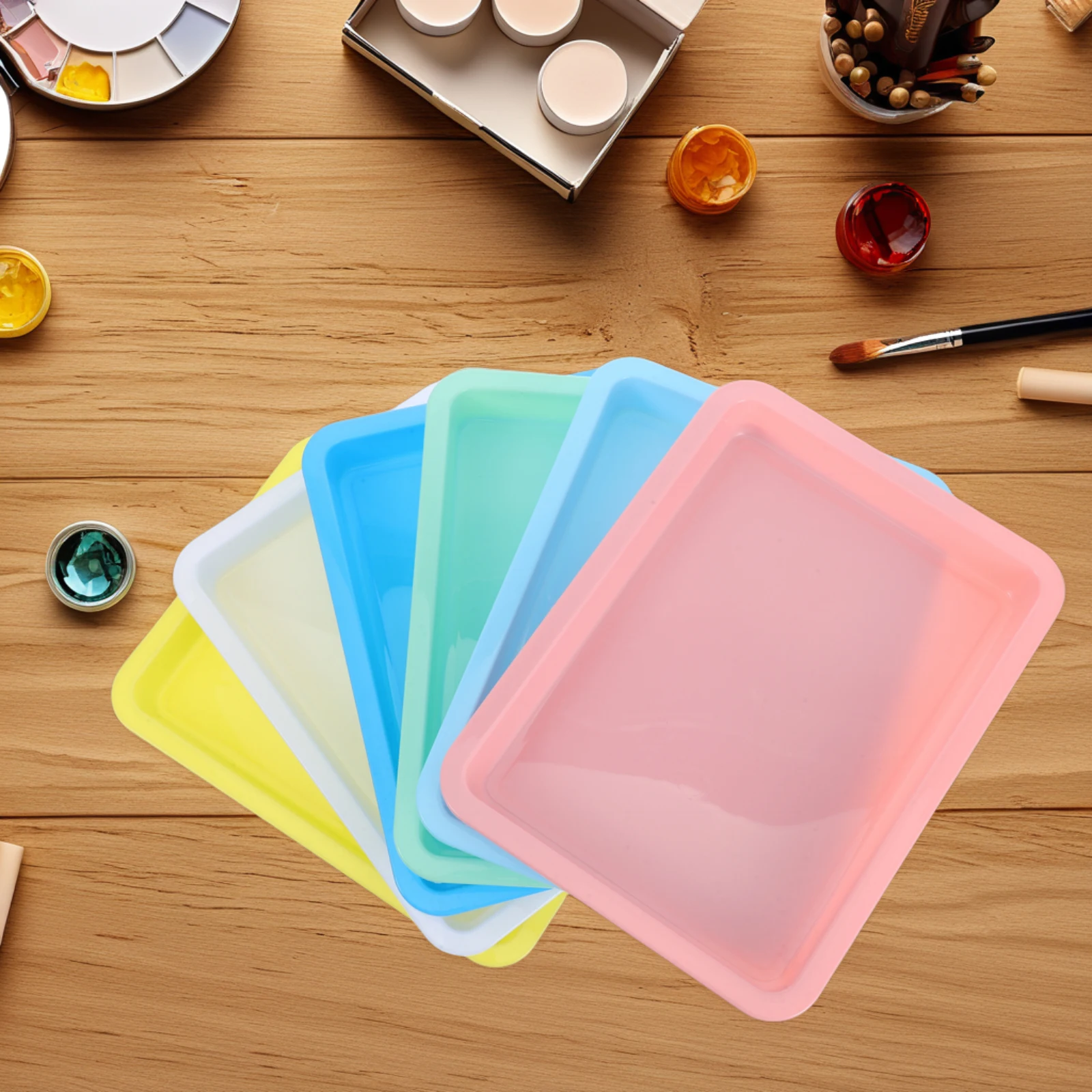 

6 Pcs Color Pallet Art Tray for Diy Projects Multipurpose Activity Organizing Supply Plastic Home Crafts Pupils