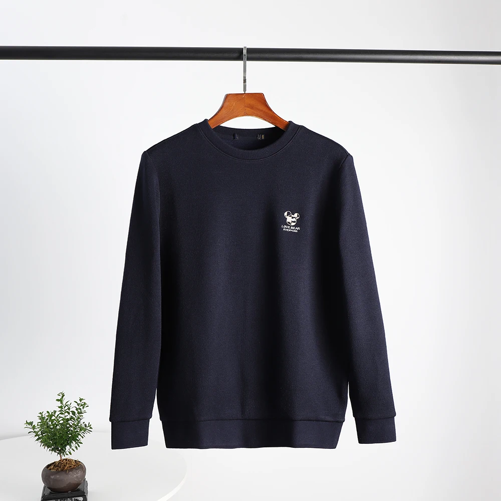 

Высококачественный мужской вязаный свитер с вышивкой, утепленный, с круглым вырезом, с рисунком оленя, теплый зимний пуловер