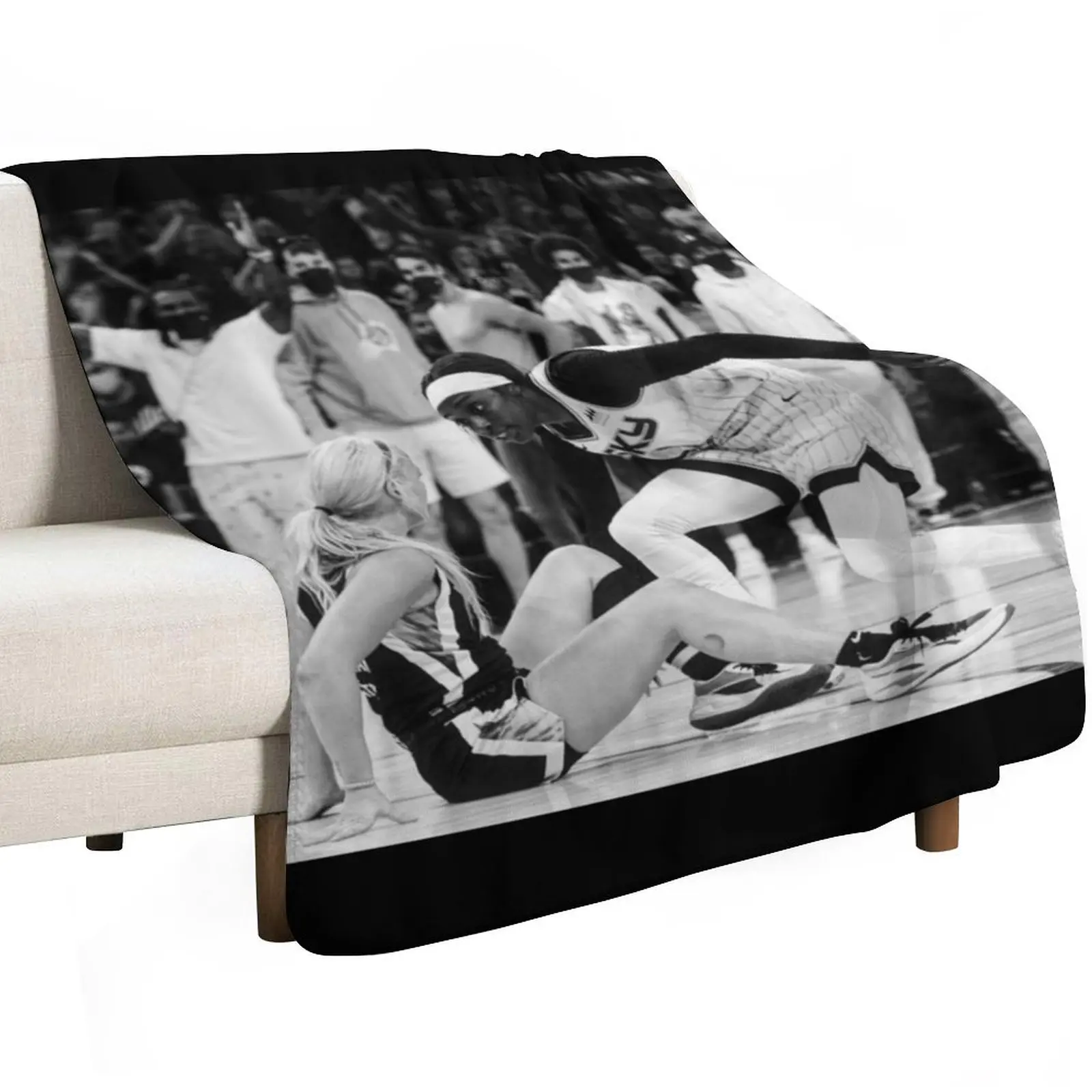 Kahleah Copper - Finals MVP -Black / White Throw Blanket Cozy Light Blanket for Travel Camping Picnic