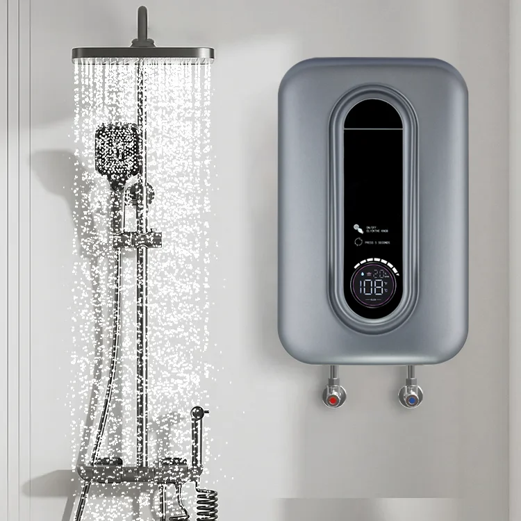220V 3500W Fast Heating Grey Electric Instant Tankless Hot Water Heater