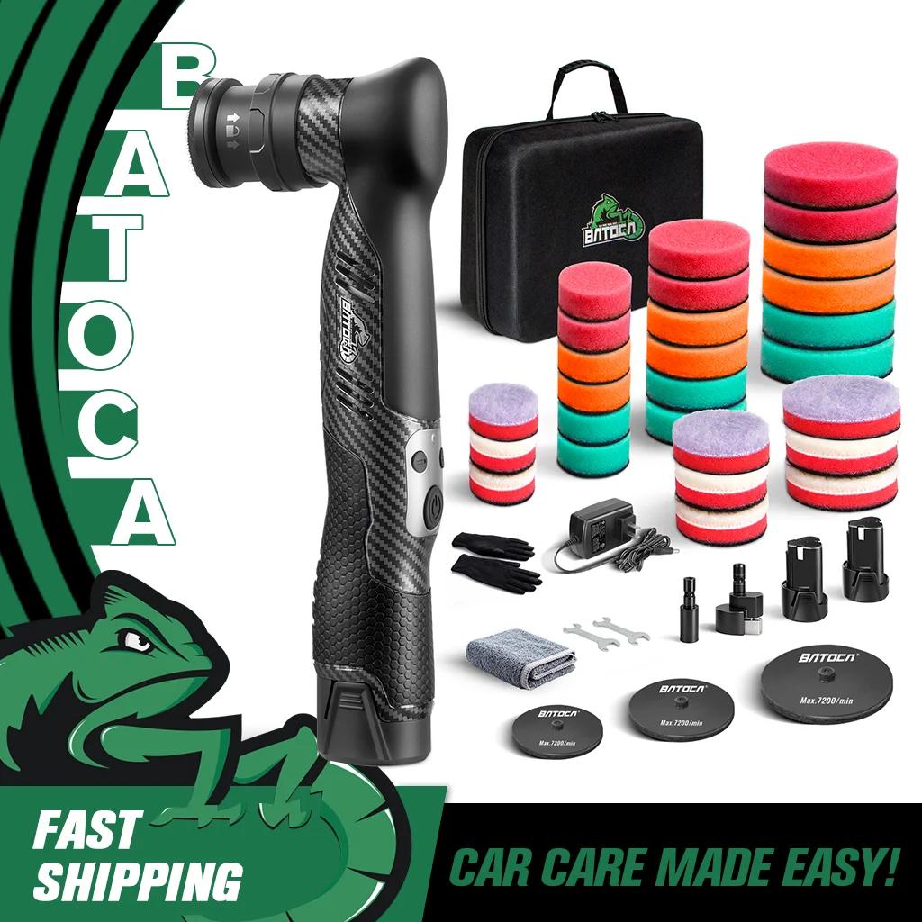 

BATOCA S5 12V Cordless Car Polisher 1/2/3 Inch Mini DA/RO Polishing Machine Carbon Fiber Camo Auto Buffer Waxing Detailing Kit