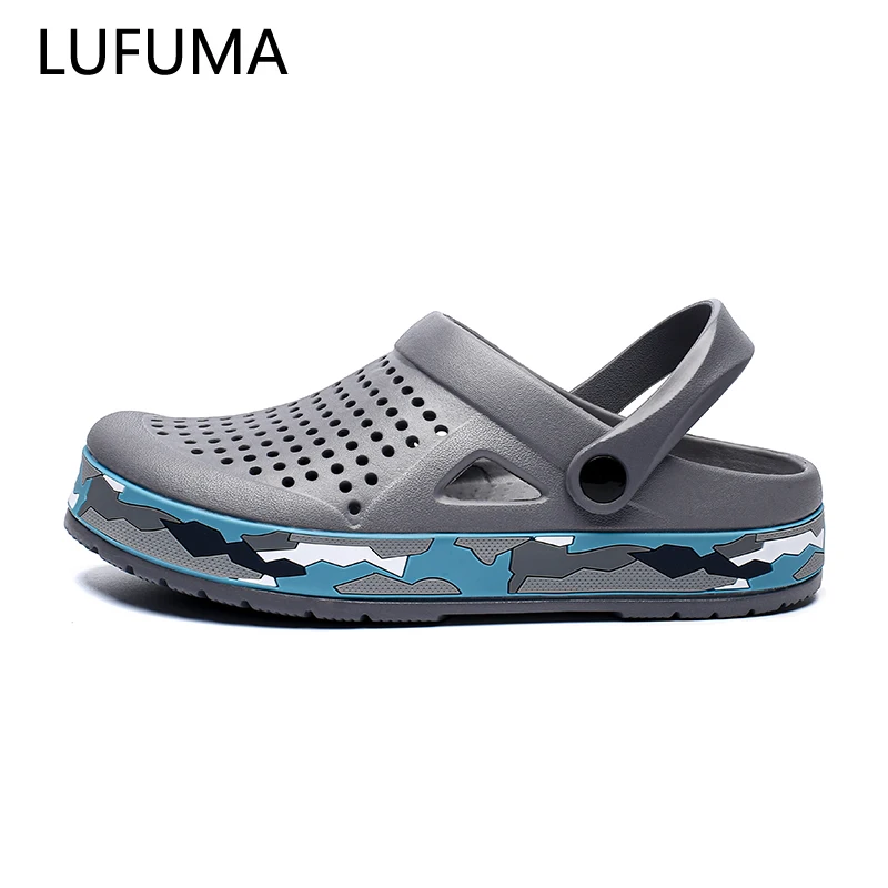 Men Sandals Black Garden Casual Aqua Clogs Hot Male Band Sandals Summer Slides Beach Swimming Shoes Slippers Zapatillas Hombre