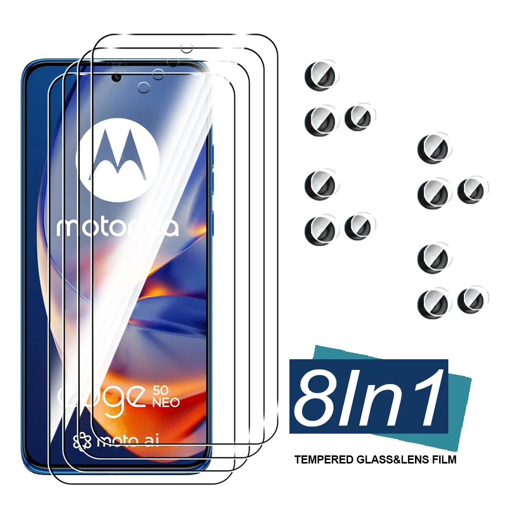 8in1 Camera Protector Tempered Glass For Motorola Edge 50 Neo Moto Edge50 Neo Edge 50Neo Edge50Neo 5G Screen Protection Films