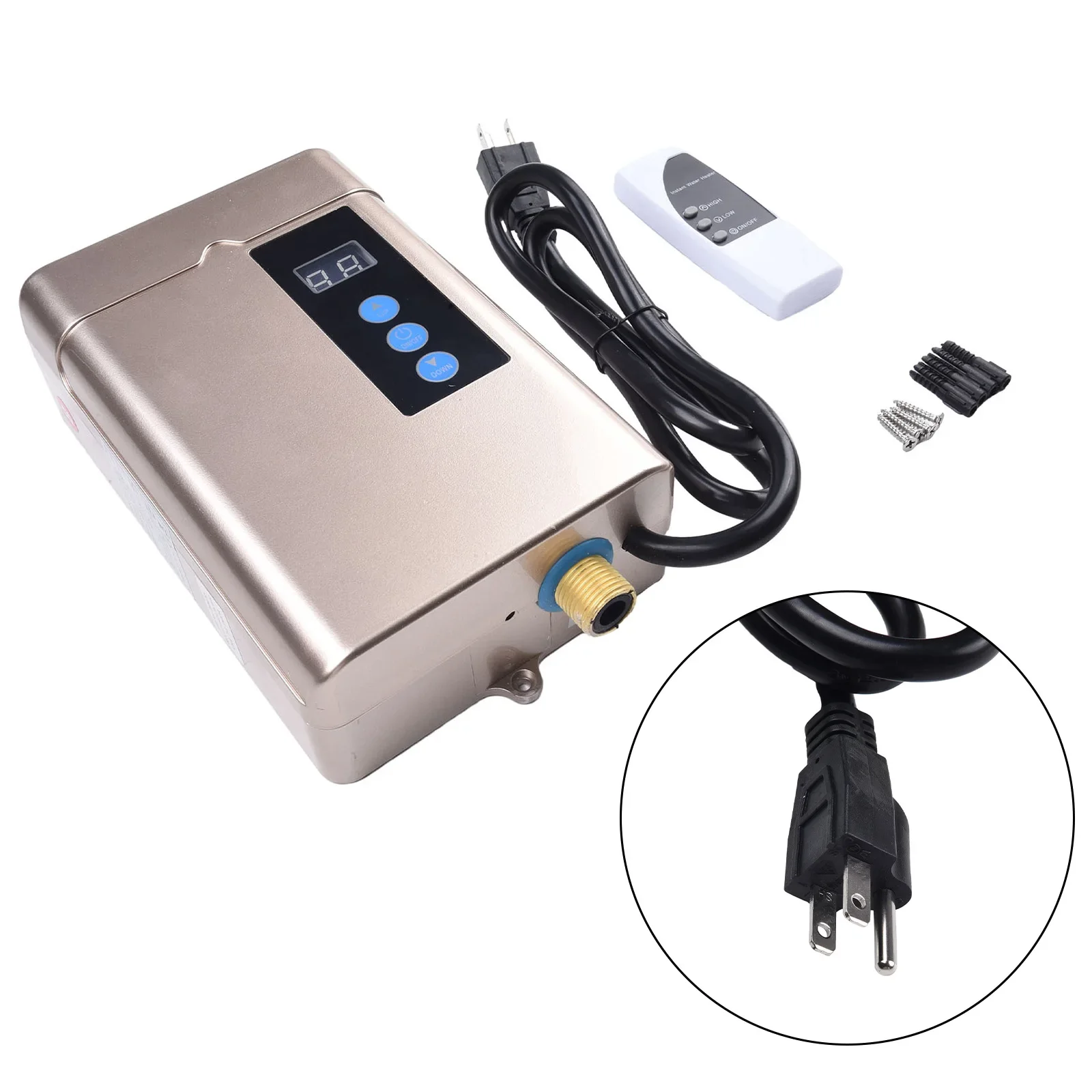 Tankless Hot Water Heater Shower Touch screen Buttons Water and Electricity Separation Remote Control Operation