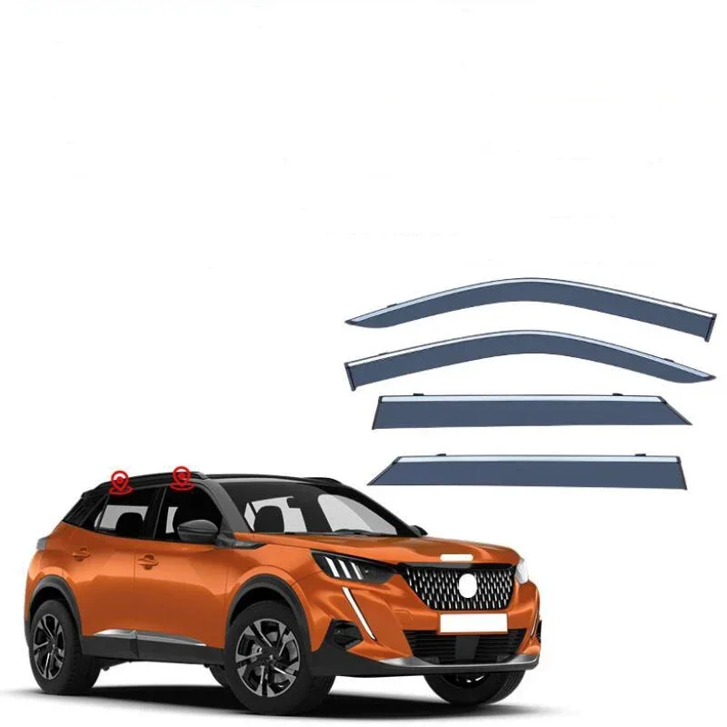 Window Visor Rain Guard Side Window Deflector Weather Shield For Peugeot 2008 2013 2014 2015 2016 2017 2018 2019 2020 2021 -2024