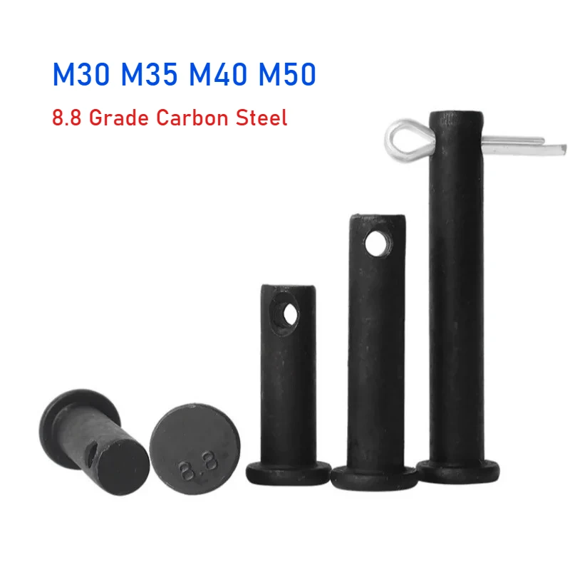 Peijian M30 M35 M40 M50 Black 8.8 Grade Carbon Steel With Hole Pin Shaft Cotter Pin Set Flat Cylindrical Plug Positioning Pin