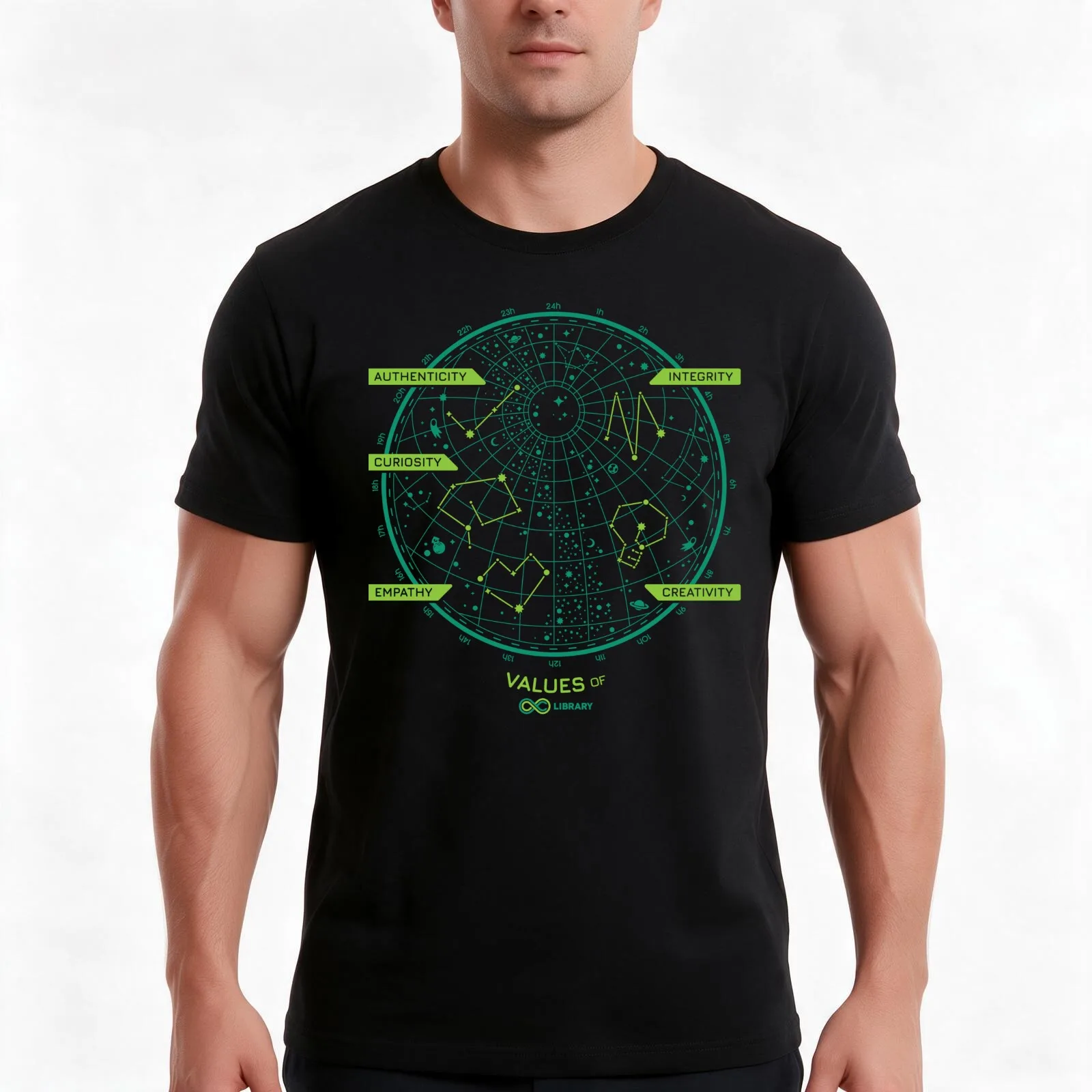 AC Library – T-shirt à motifs numériques, t-shirt décontracté d’été en coton, haut ample de style streetwear, imprimé graphique vintage, 100 % coton.