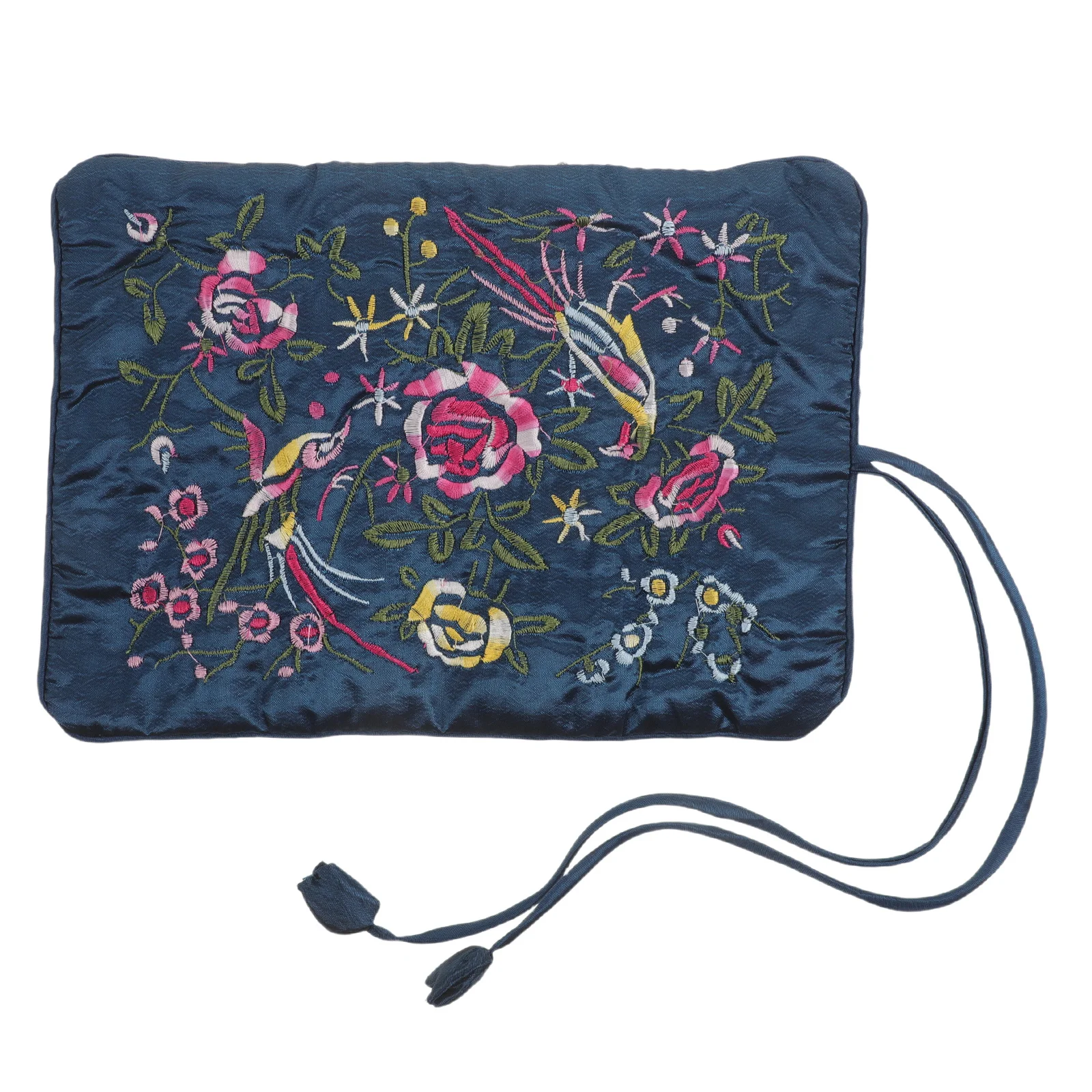 

Jewelry Storage Pouch Intricate Embroidery Design Functional Foldable Roll Up Bag for Jewelry Organization Travel Use