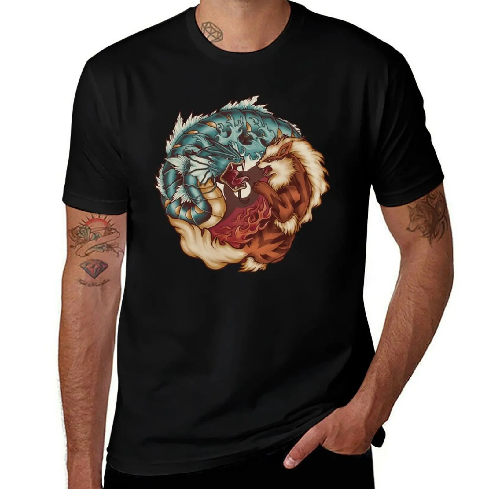 

The Tiger and the Dragon T-Shirt Casual Trendy Short Sleeve T-Shirt