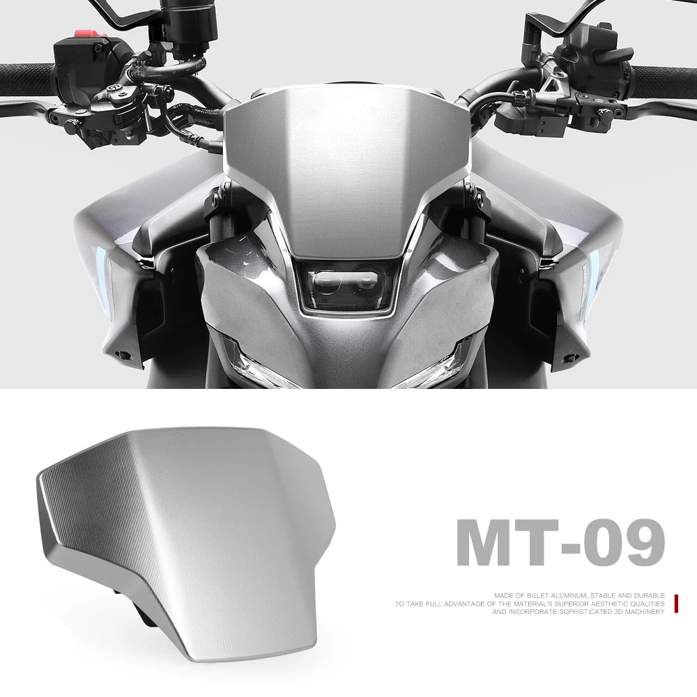 

Motorcycle Sport Windshield Windscreen Visor Aluminum Black Wind Deflectors For YAMAHA MT-09 2024 2025 MT-09 SP MT09 SP MT 09