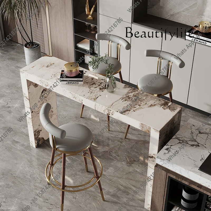 M Italian Minimalist Rock Slab Bar Table Household Modern Minimalist High-end Open Kitchen Living Room Partition High Table