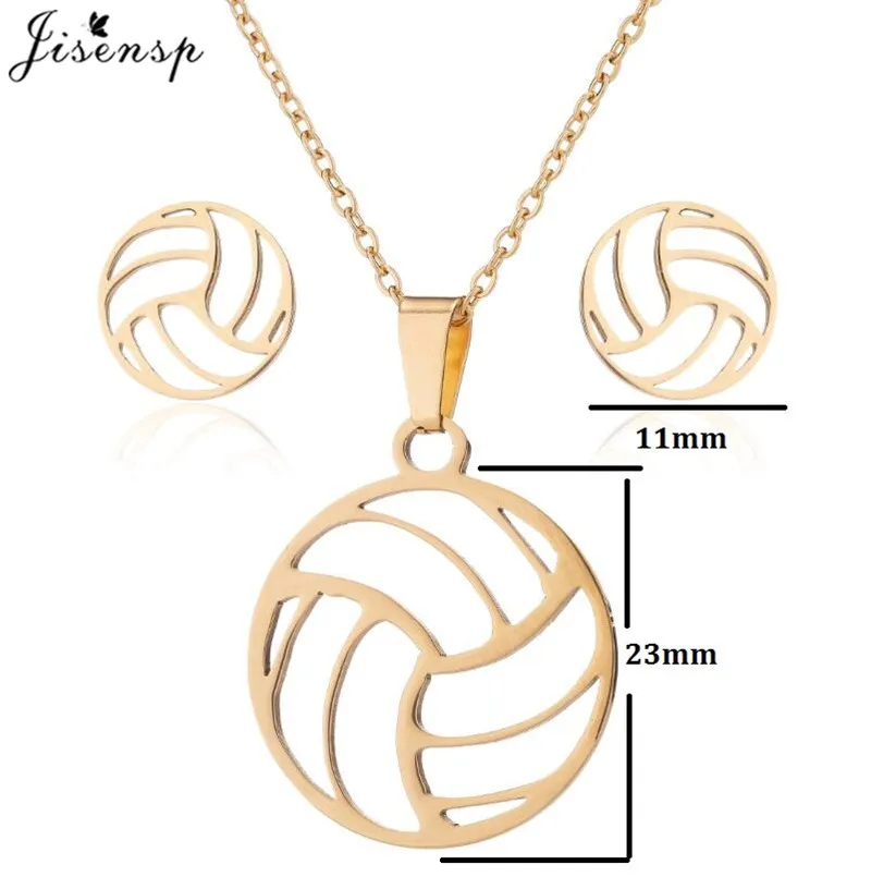 Punk Stainless Steel Beach Volleyball Necklaces Hollow Ball Pendant Collar Trend Round Necklace For Women Men Jewelry Sport Gift