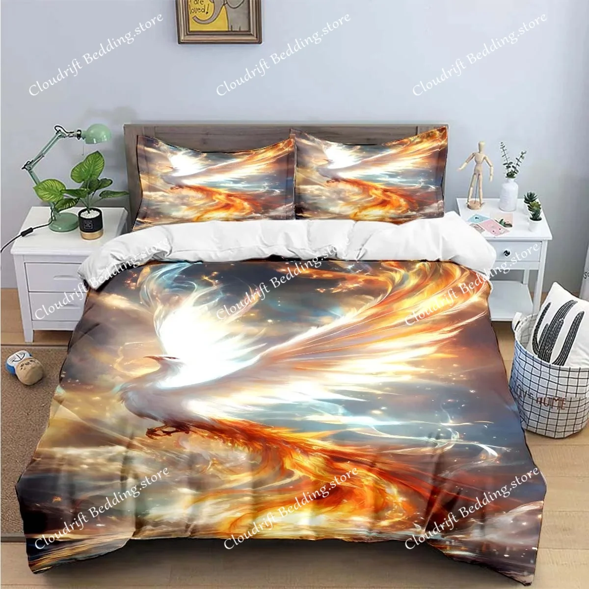 

Fashion Popular Mythical Beast Phoenix Print Bedding Sets Bed Supplies Set Duvet Cover Bed Comforter Set Bedding Set Luxury Gift