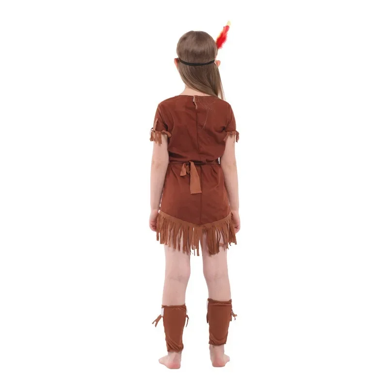 Children Halloween Indian Princess Costumes Kids Girls Boys Pocahontas Huntress Costume Purim Party Mardi Gras Fancy Dress Up