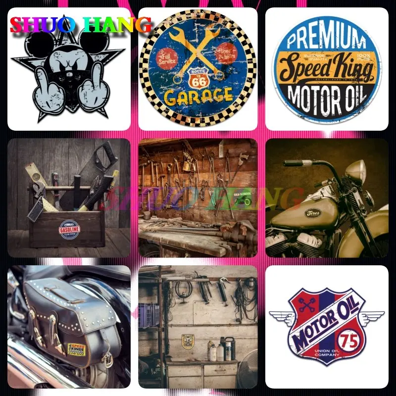 

Retro Vintage Aufkleber Old School Ace Kult Rockabilly Style Bobber Speed Super Design Mufflers Alarm Motor Oil Route Stickers