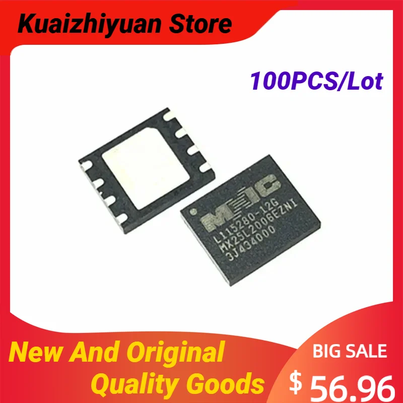 100PCS/Lot New And Original MX25L2006EZNI-12G QFN8 MX25L2006EZNI IC FLASH 2MBIT SPI 86MHZ 8WSON Quality Goods