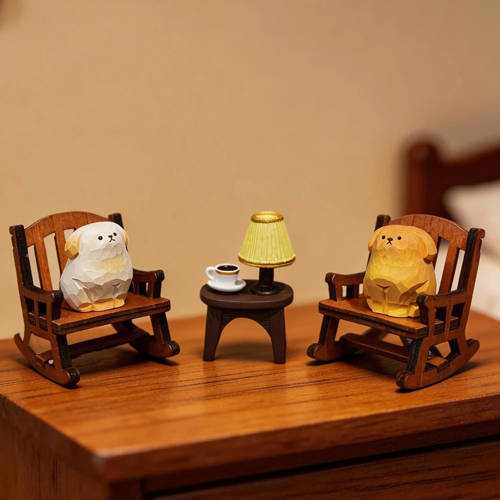 

Резная деревянная фигурка щенка золотистого ретривера, милая статуэтка собаки, украшение для дома, настольный деревянный декор, подарок для любителей собак