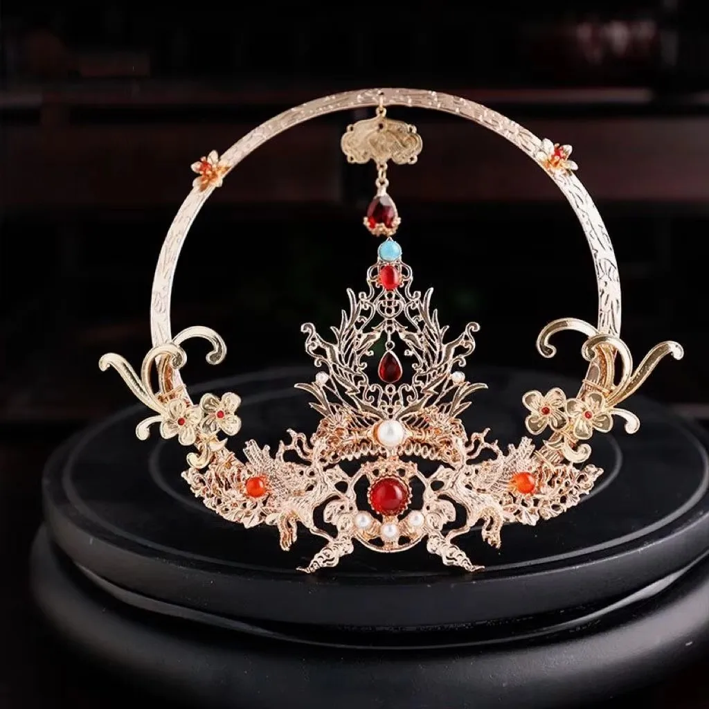 

Womens Headwear Phoenix Flower Halo Crown Hair Stick