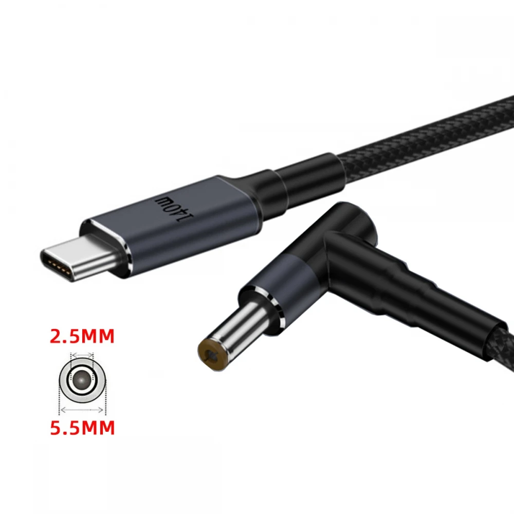 Zihan Type C USB-C Input to 20V DC 5.5*2.5mm Output Power 100W 135W 140W 65W PD Charge Cable for Laptop