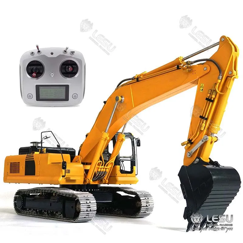 LESU 1/14 Painted Yellow Color  PC360 Metal Hydraulic RC Excavator Pump Valve Radio KIT Trucks Cars Vehicle Outdoor Toy THZH0901