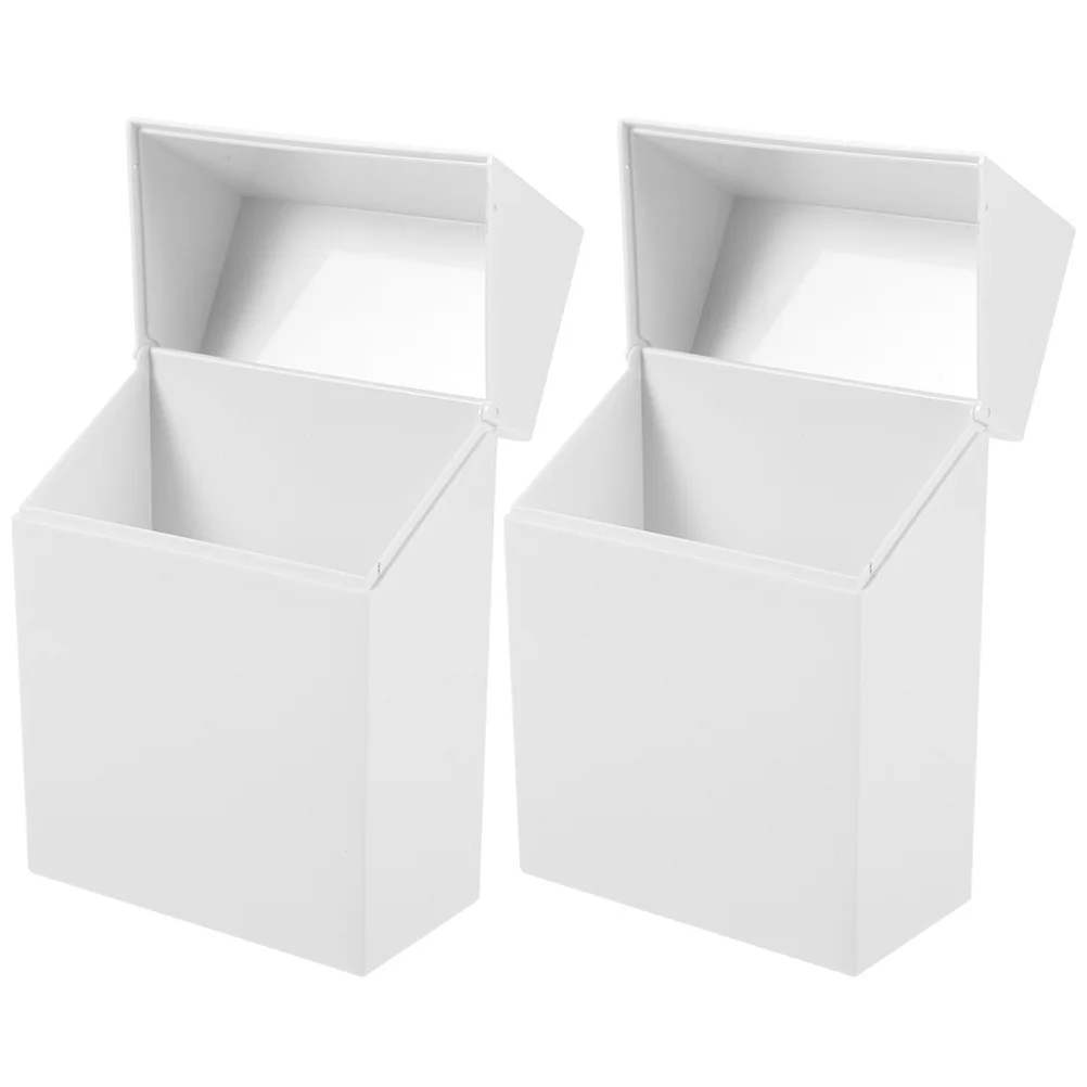 

2pcs Small Plastic Storage Boxes Mini Organizer For Hair Ties Clips Beads Cotton Swabs Sundries Container With Lid Space Saving