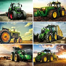 DIY 5D Diamond Painting Kits, Full Diamond Art Field Tractor Paint with Diamonds Arts Full Drill Canvas Picture for Home Wall