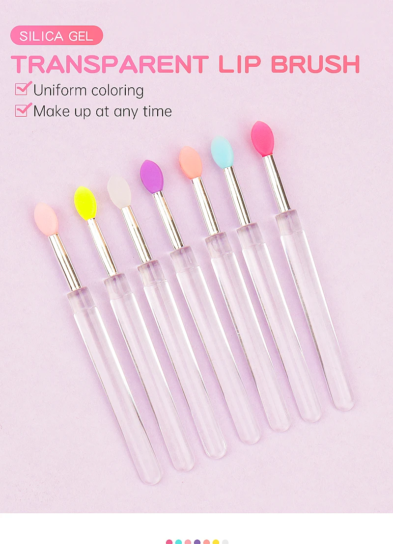 5 stücke klare Silikon Lippen bürste mit Abdeckung Concealer Pinsel wie Fingers pitzen q weiche Lippenstift Make-up Pinsel runden Kopf nicht gebrochen – Detail 1