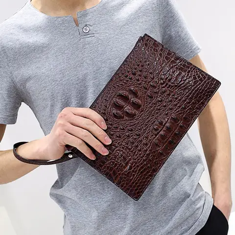 High quality crocodile skin leather men's wallet card bag handbag bolso hombre sacoche homme designer luxury bag wallet for men