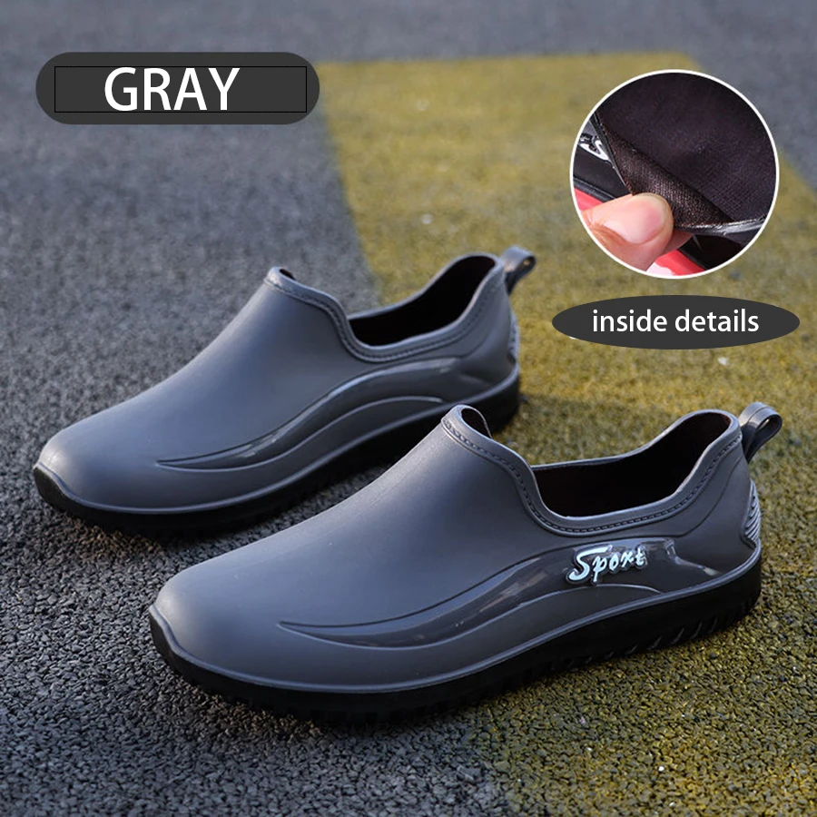 Einfacher Stil, Outdoor, Arbeit, Pendeln, Angeln, Küche, rutschfest, wasserdicht, Herren, flache Sohle, hochwertige Gummistiefel, Regenstiefel – Detail 2