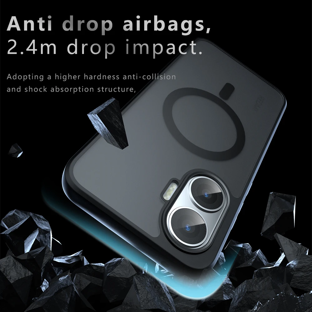 حافظة مغناطيسية بلوري شفافة غير لامعة لهاتف POCO F7 Redmi Turbo 4 Pro شحن لاسلكي غطاء خلفي ناعم ممتص للصدمات Funda