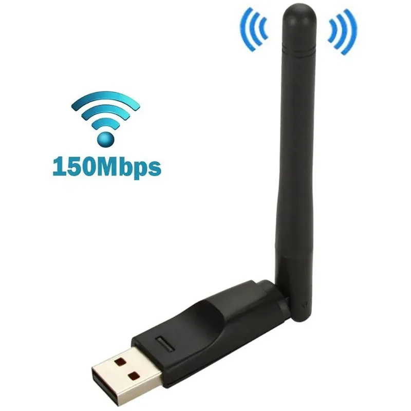 Mini USB Wi-Fi Dongle RT5370 150Mbps 2.4G Adjustable Antenna Wireless Adapter For Aura HD MAG250 254 255 260 270 275 IPTV Box