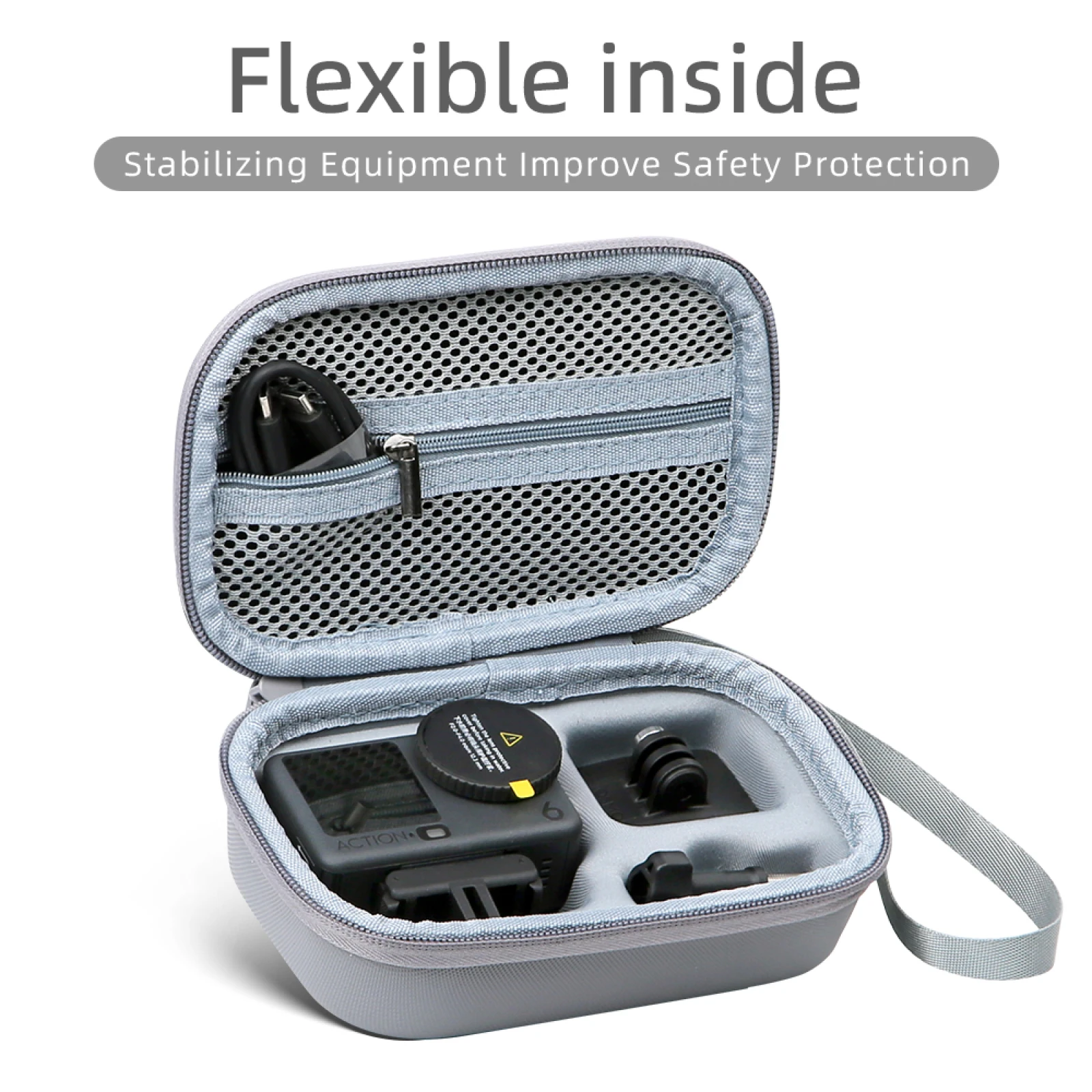 Storage Case With Integrated Liner Structure For DJI ACTION 6 PU Storage Case Pressure-resistant And Shockproof