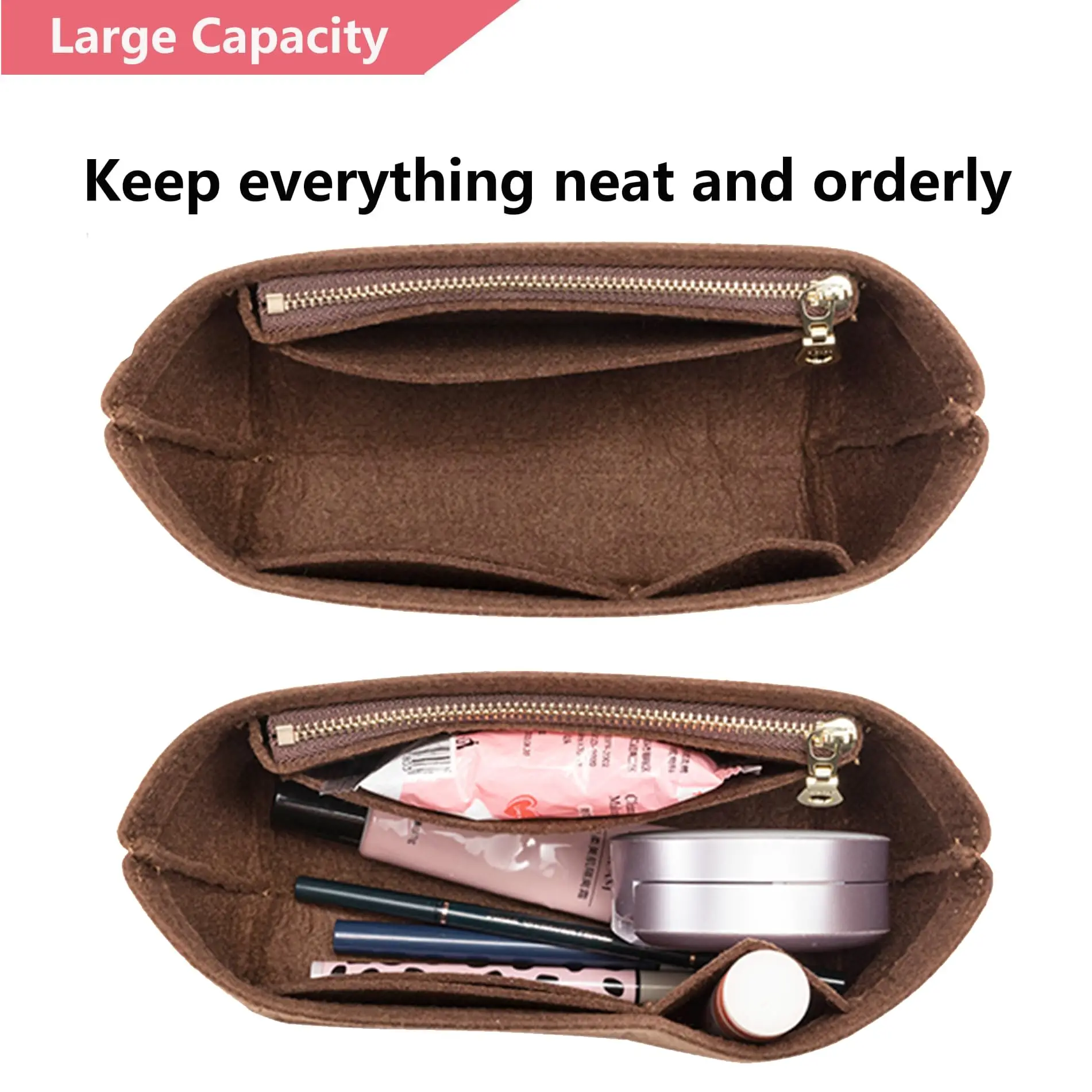 Women Bag Purse Organizer Insert for Handbags&Tote Felt Bag Luggage Organizer Accessories